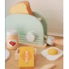 Drewniany toster dla dzieci z akcesoriami tosty zestaw śniadaniowy