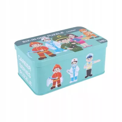 Moje pierwsze puzzle zawody 28 el. w kolorowej puszce dla dzieci