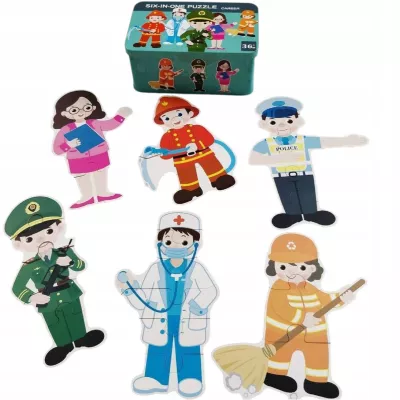 Moje pierwsze puzzle zawody 28 el. w kolorowej puszce dla dzieci