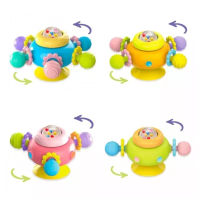 Zestaw grzechotek z przyssawką spinnery sensoryczne dla niemowląt
