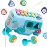Interaktywny autobusik edukacyjny 5w1 dla dzieci – sorter, cymbałki, grzechotki