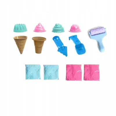 Piasek Kinetyczny dla dzieci Magiczny lodziarnia 1kg lody Foremki 3+