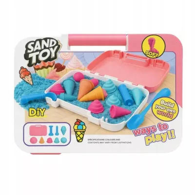 Piasek Kinetyczny dla dzieci Magiczny lodziarnia 1kg lody Foremki 3+