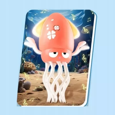 Tańcząca Ośmiornica USB - Zabawka Interaktywna z Muzyką i LED + Wędka