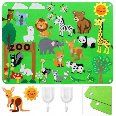 Interaktywna filcowa tablica Zoo z rzepami – kreatywna edukacja dla dzieci