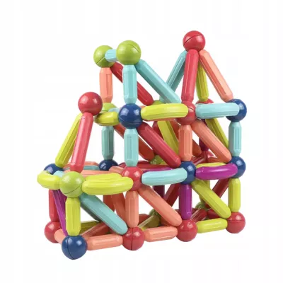 Klocki Magnetyczne Konstrukcyjne dla dzieci zestaw edukacyjny 64 el.