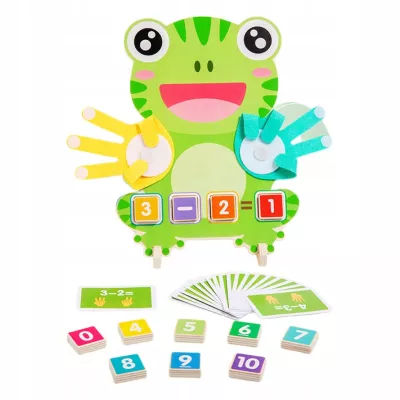 Drewniana Żabka Montessori do Nauki Liczenia Nauka przez Zabawę dla dzieci