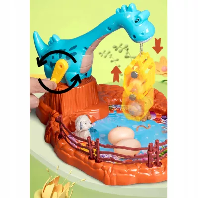 Zabawka zręcznościowa obrotowa dinozaur z jajkami gra dla dzieci manualna