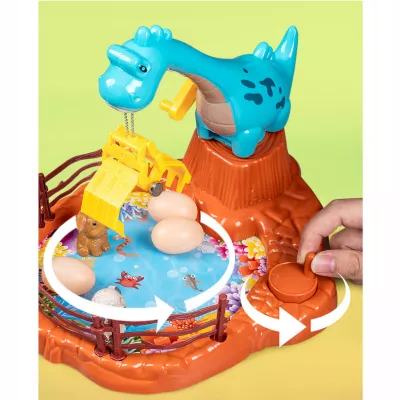 Zabawka zręcznościowa obrotowa dinozaur z jajkami gra dla dzieci manualna