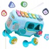 Interaktywny autobusik edukacyjny 5w1 dla dzieci – sorter, cymbałki, grzechotki