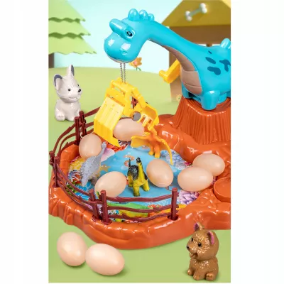 Zabawka zręcznościowa obrotowa dinozaur z jajkami gra dla dzieci manualna