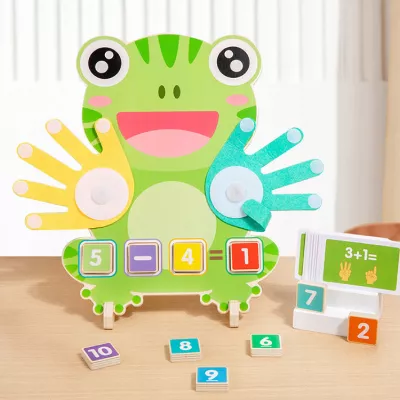 Drewniana Żabka Montessori do Nauki Liczenia Nauka przez Zabawę dla dzieci