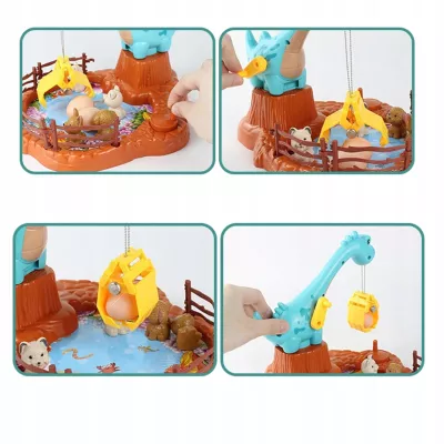 Zabawka zręcznościowa obrotowa dinozaur z jajkami gra dla dzieci manualna