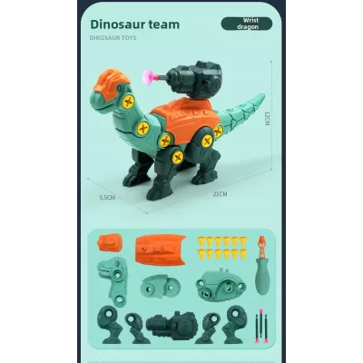 Zestaw Klocków konstrukcyjnych dla Dzieci Dinozaury Wyrzutnie Śrubokręty
