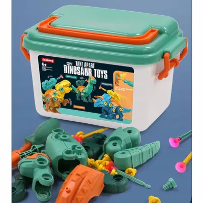 Zestaw Klocków konstrukcyjnych dla Dzieci Dinozaury Wyrzutnie Śrubokręty