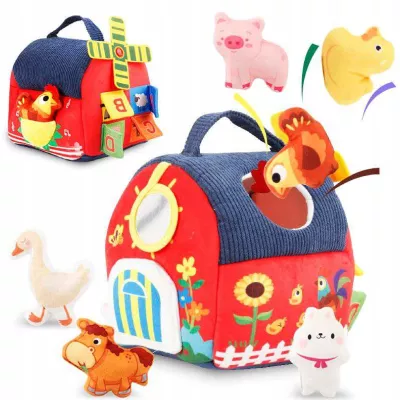 Zestaw Montessori 7w1 Farma Sensoryczna Domek Wiatrak 6-12 m+ dla dzieci