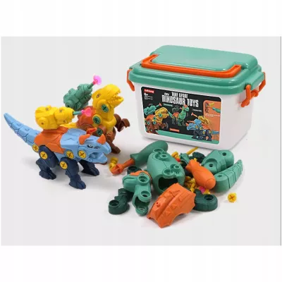 Zestaw Klocków konstrukcyjnych dla Dzieci Dinozaury Wyrzutnie Śrubokręty