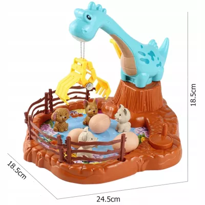 Zabawka zręcznościowa obrotowa dinozaur z jajkami gra dla dzieci manualna