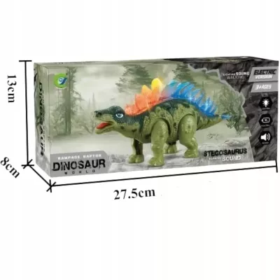 Dinozaur Stegozaur Interaktywny LED Dźwięk Chodzący dla dzieci zabawka