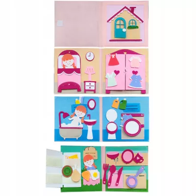 Cicha Książeczka dla dzieci Tablica Manipulacyjna Montessori Filc akcesoria