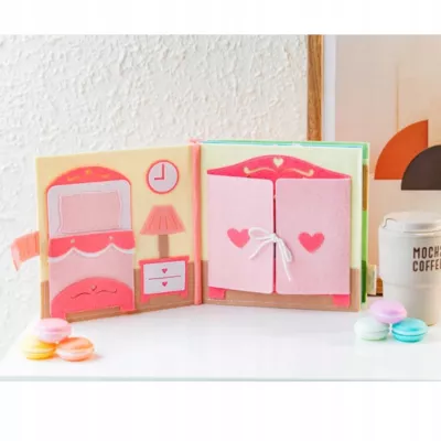 Cicha Książeczka dla dzieci Tablica Manipulacyjna Montessori Filc akcesoria