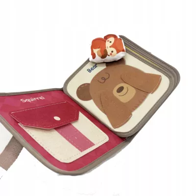 Książeczka filcowa dla dzieci tablica manipulacyjna rzepy Montessori