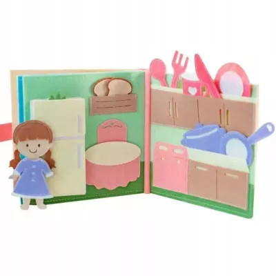 Cicha Książeczka dla dzieci Tablica Manipulacyjna Montessori Filc akcesoria