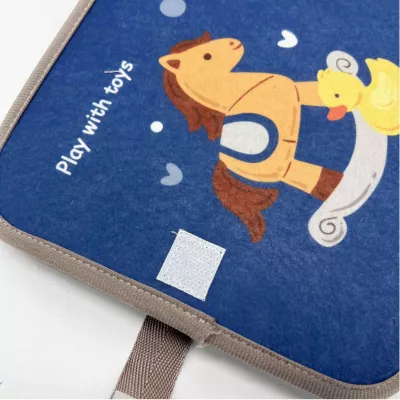 Książeczka filcowa dla dzieci odczepiane elementy rzepy Montessori tablica