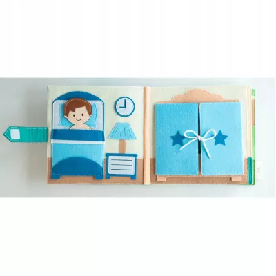 Cicha Książeczka dla dzieci Tablica Manipulacyjna Montessori Filcowa dom