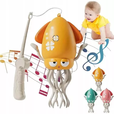 Interaktywna Ośmiornica Tańcząca USB - dla dzieci z Muzyką i LED + Wędka