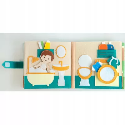 Cicha Książeczka dla dzieci Tablica Manipulacyjna Montessori Filcowa dom