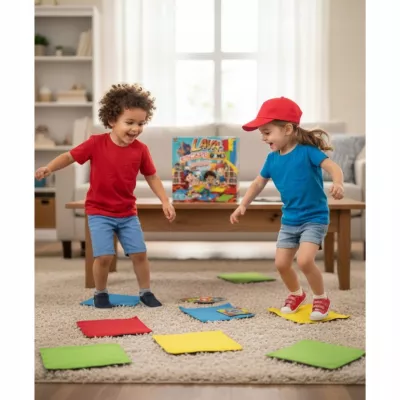 Gra Zręcznościowa podłoga to lawa dla Dzieci + Koło 20 Pól rodzinna