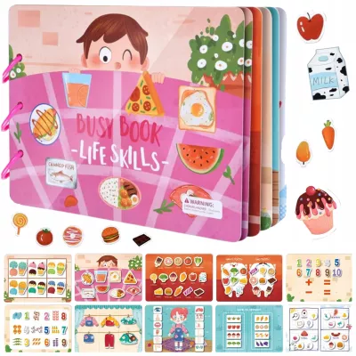 Cicha Książeczka Montessori Żywność na rzepy DIY Edukacyjna dla dzieci