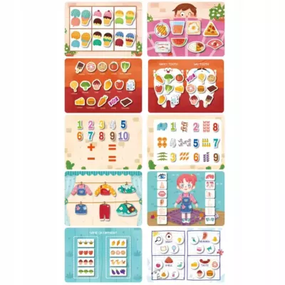 Cicha Książeczka Montessori Żywność na rzepy DIY Edukacyjna dla dzieci