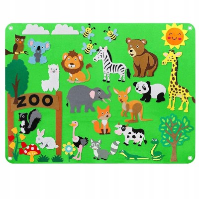 Interaktywna filcowa tablica Zoo z rzepami – kreatywna edukacja dla dzieci