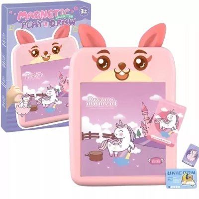 Tablica magnetyczna do rysowania dla dziewczynki układanka jednorożec pisak