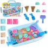 Piasek Kinetyczny dla dzieci Magiczny lodziarnia 1,5kg lody Foremki