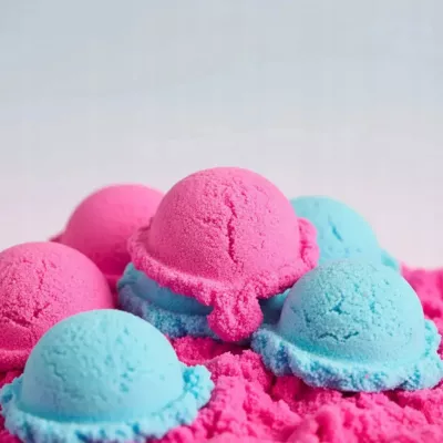 Piasek Kinetyczny dla dzieci Magiczny lodziarnia 1,5kg lody Foremki