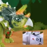 Dinozaur Interaktywny Triceratops Chodzący, Świecący, dla Dzieci Zielony