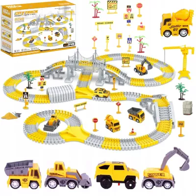 Tor samochodowy budowlany 345 el. auta plac budowy zestaw 3+