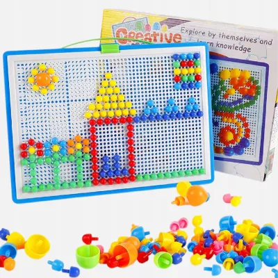 Puzzle pinezki grzybki 296 el. kreatywna układanka 3+ walizka