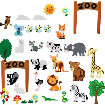 Interaktywna filcowa tablica Zoo z rzepami – kreatywna edukacja dla dzieci