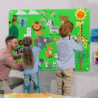 Interaktywna filcowa tablica Zoo z rzepami – kreatywna edukacja dla dzieci