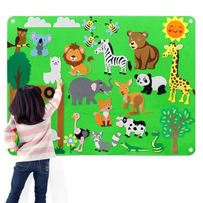 Interaktywna filcowa tablica Zoo z rzepami – kreatywna edukacja dla dzieci