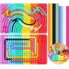 Sensoryczna tablica aktywności dwustronna silikonowa Montessori rainbow