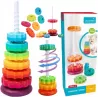 Tęczowa Wieża Piramida Montessori 6 Dysków Edukacyjna 40 cm