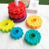 Tęczowa Wieża Piramida Montessori 6 Dysków Edukacyjna 40 cm