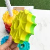 Tęczowa Wieża Piramida Montessori 6 Dysków Edukacyjna 40 cm