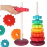 Tęczowa Wieża Piramida Montessori 6 Dysków Edukacyjna 40 cm