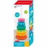 Tęczowa Wieża Piramida Montessori 6 Dysków Edukacyjna 40 cm